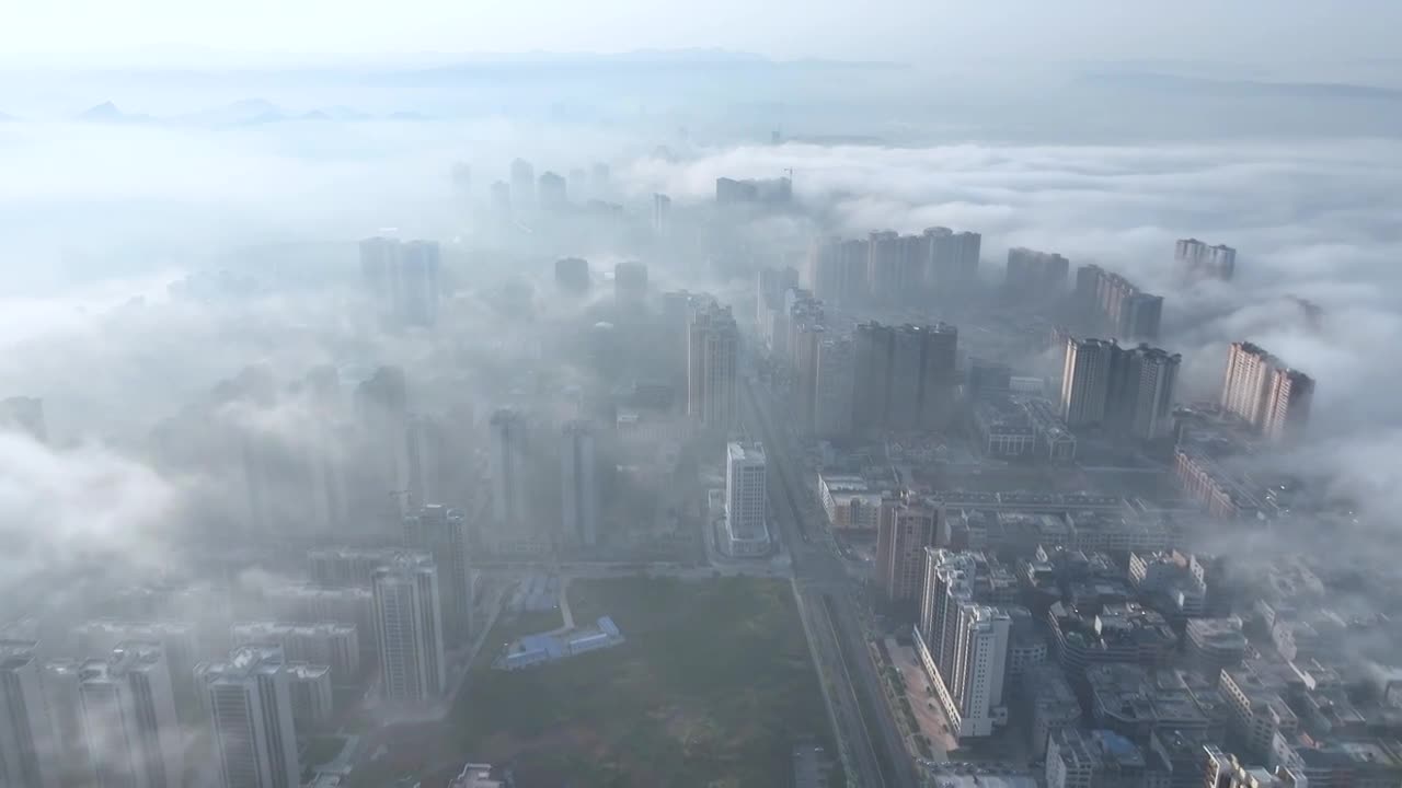 威宁美丽的云海大雾奇观都市美景视频下载