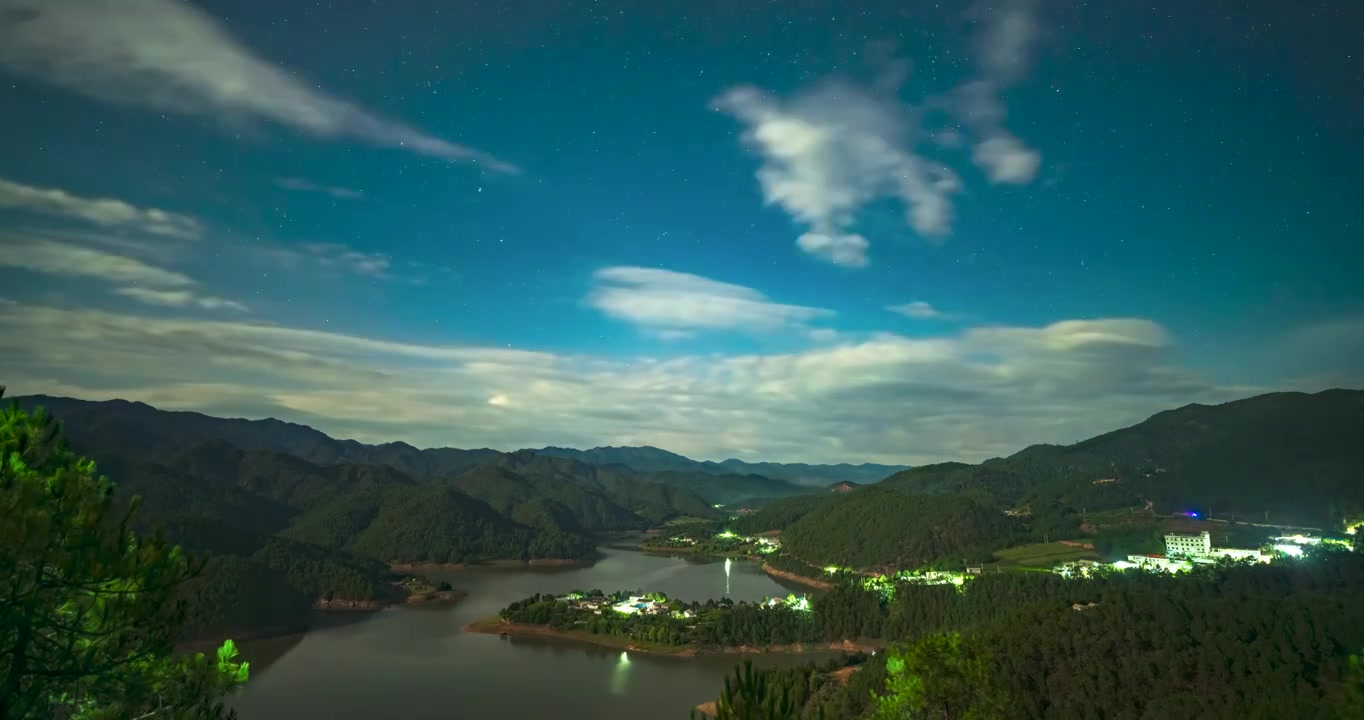 云南兰坪县桃树湖英仙座流星雨延时视频视频下载