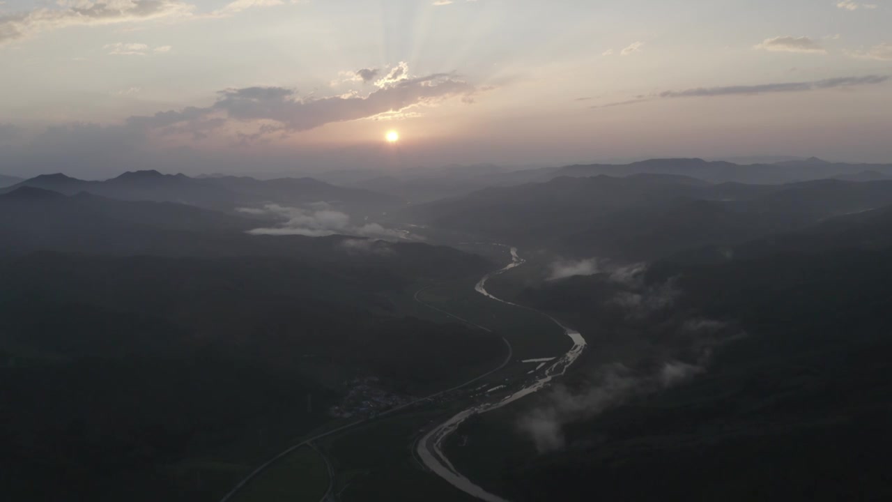 平原日落视频素材