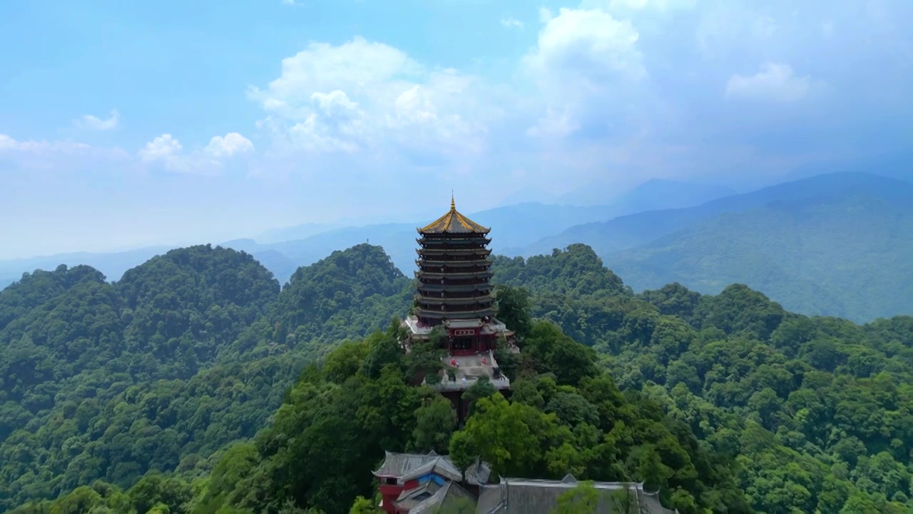 四川成都青城山老君阁视频素材