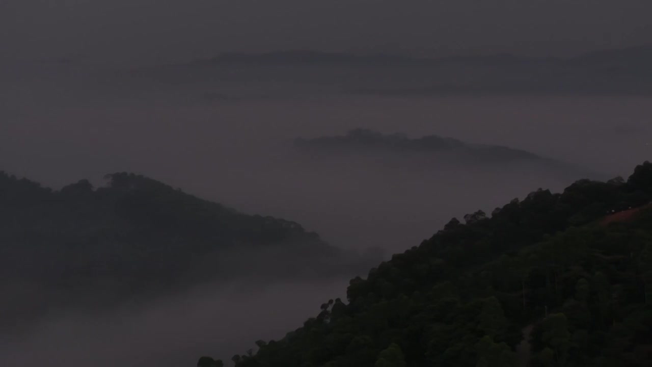 广州增城师爷增江山日出云海瀑布云视频下载