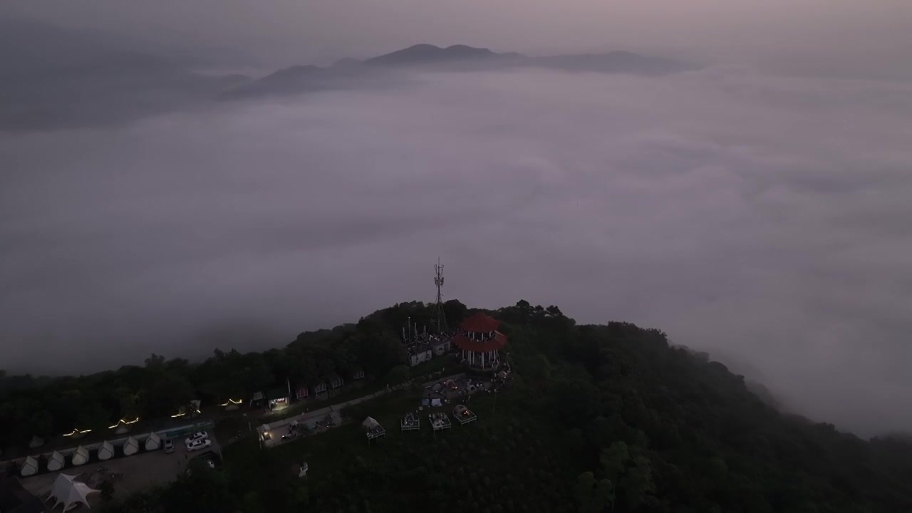 广州增城师爷增江山日出云海瀑布云视频素材