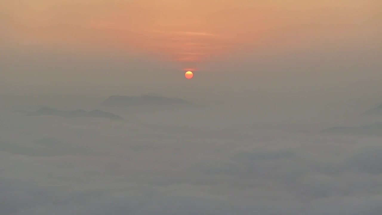 广州增城师爷山日出云海延时视频视频素材