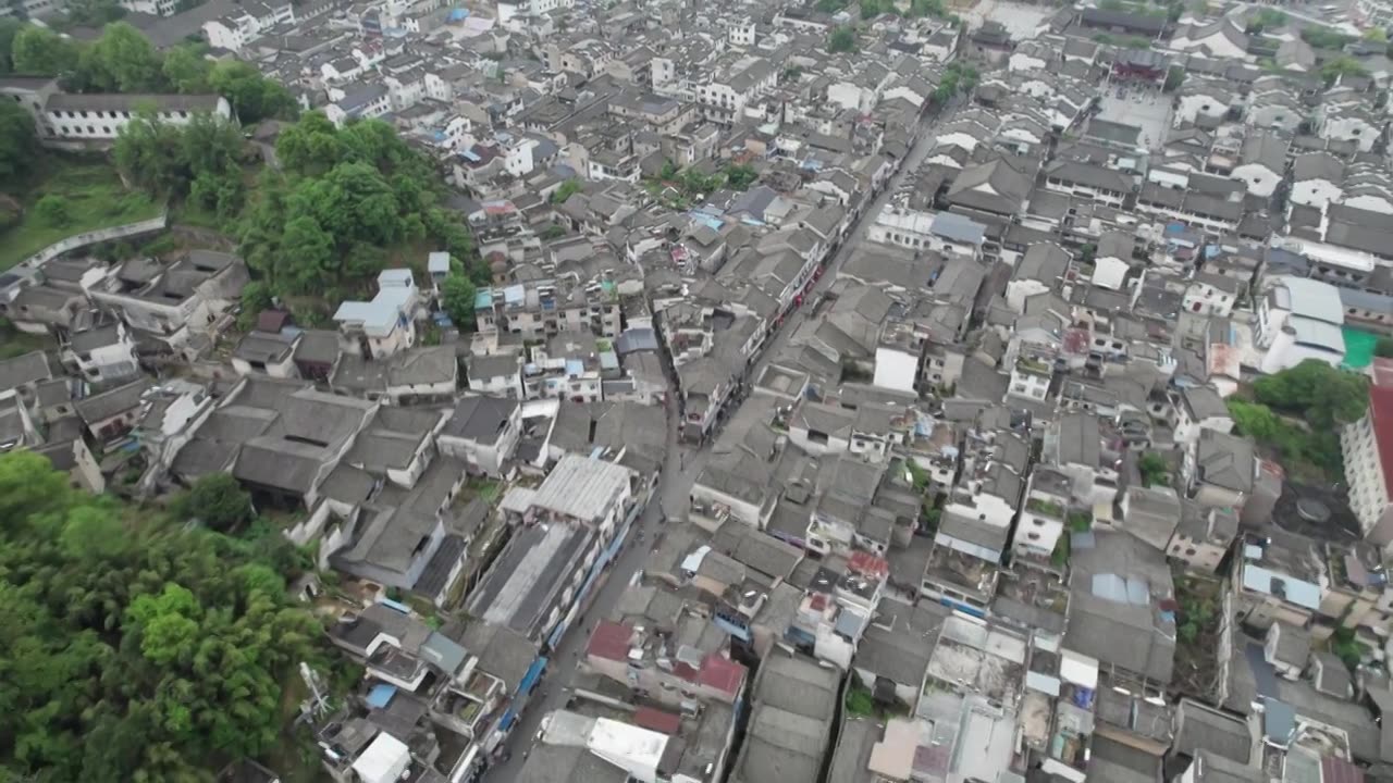 徽州古城建筑航拍运镜合集视频素材