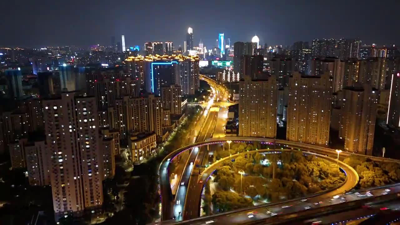 无锡梁溪区瞻江立交夜景1视频素材