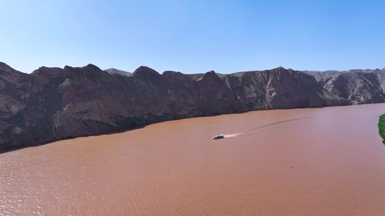 宁夏青铜峡黄河大峡谷景区航拍视频视频素材