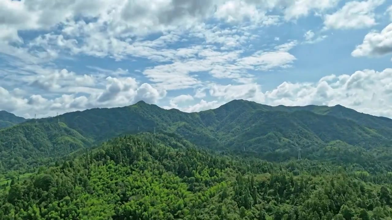 安徽皖南山区绿色森林山谷云雾延时视频素材