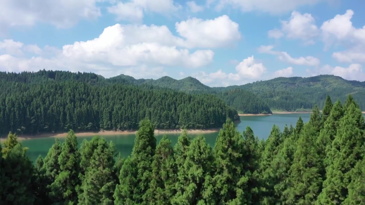 湖北利川福宝山水库夏季风光视频素材