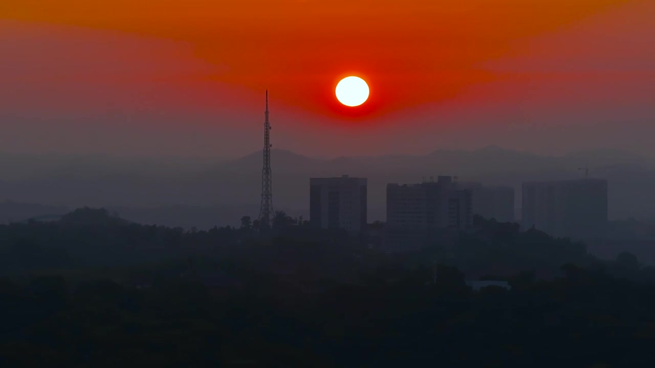 航拍四川资阳日出莲花山惊艳绝色视频下载