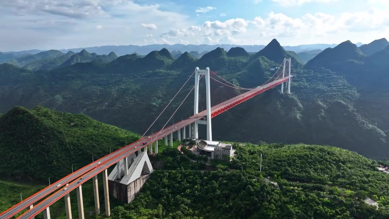 航拍贵州安顺坝陵河大桥视频素材