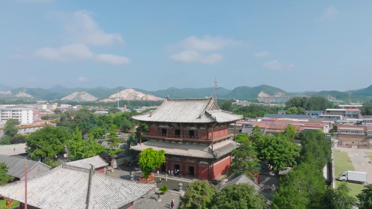 黑神话悟空取景地天津蓟州独乐寺景区景观视频下载