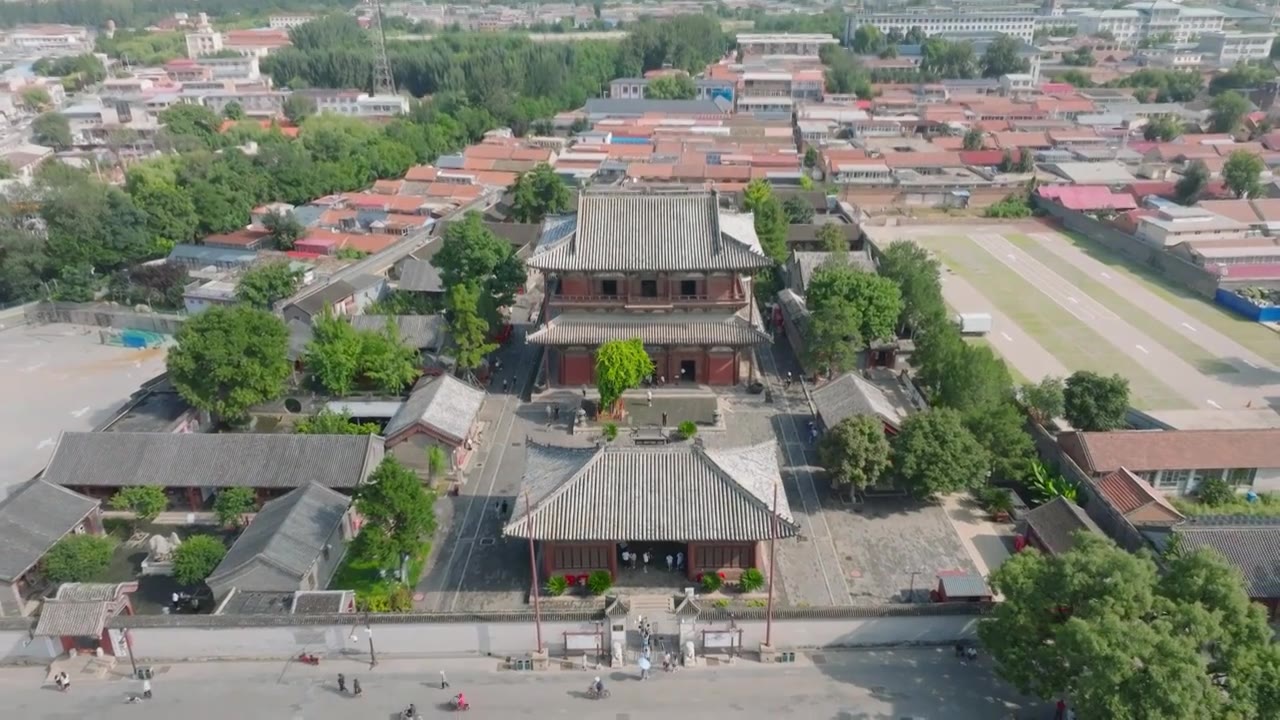 黑神话悟空取景地天津蓟州独乐寺景区景观视频下载