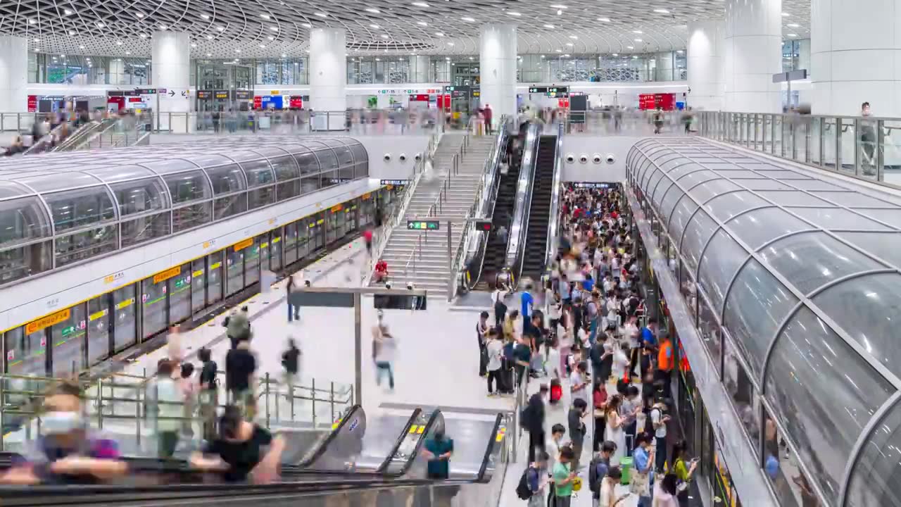 深圳地铁站人流延时视频素材