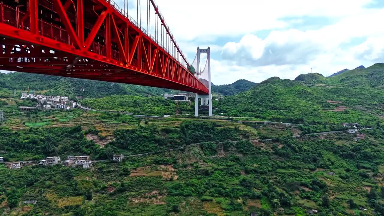 贵州安顺关岭坝陵河大桥航拍（合集）视频素材