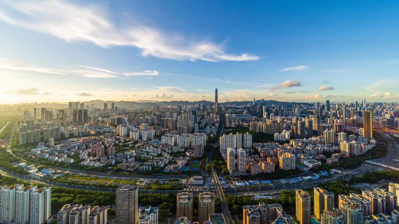 深圳日转夜大景延时视频下载