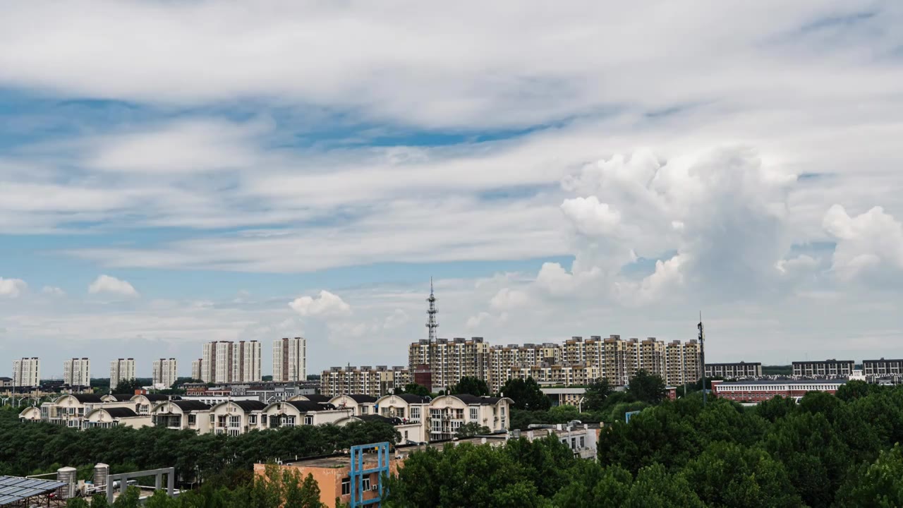 北京夏天白天的积雨云延时视频下载