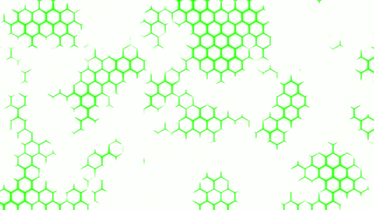 抽象六边形背景与移动的光耀斑。设计。技术视频素材