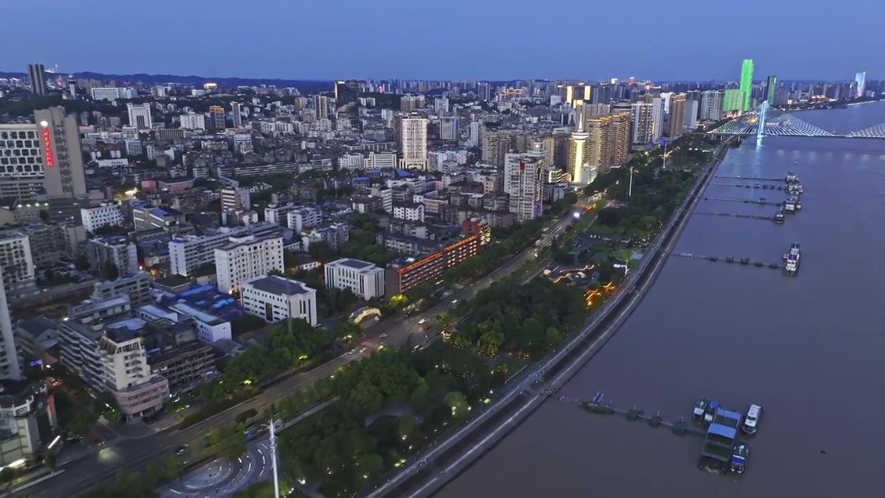 宜昌城市夜景航拍视频素材