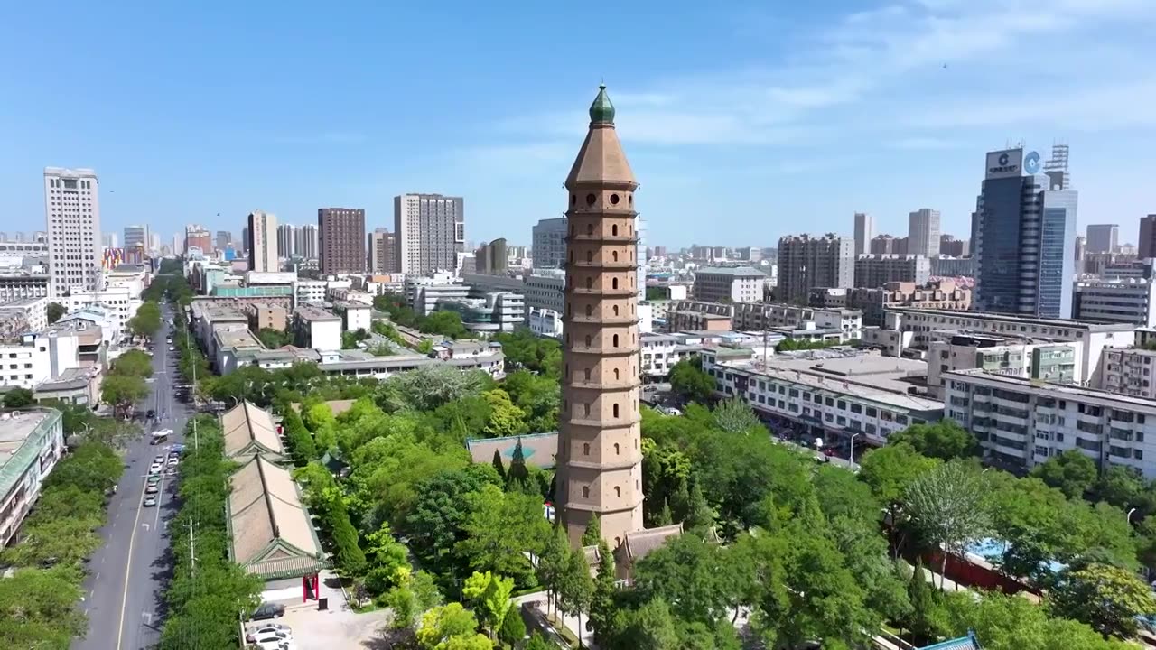 银川西塔承天寺塔视频素材