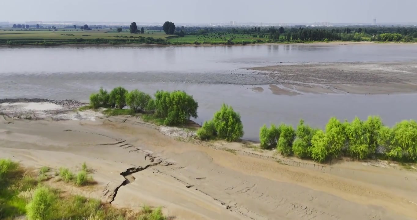 黄河生态湿地保护环境视频素材