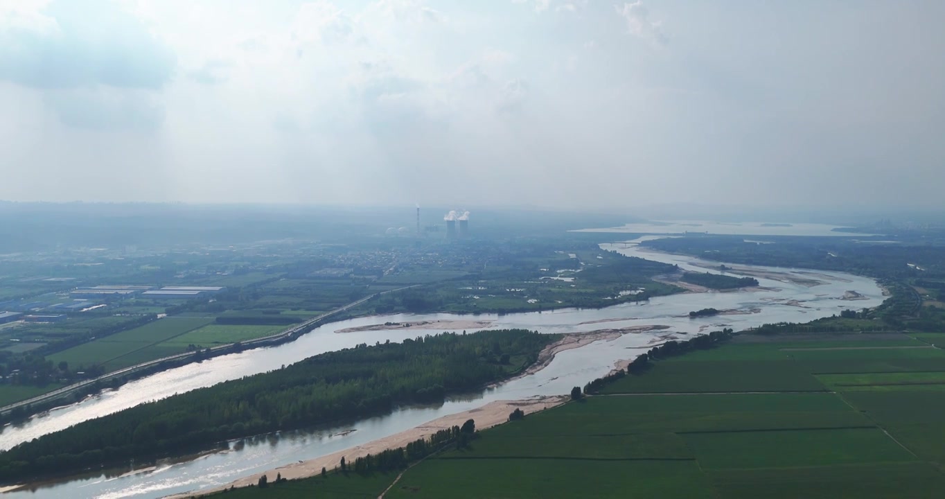 黄河生态湿地保护环境视频下载