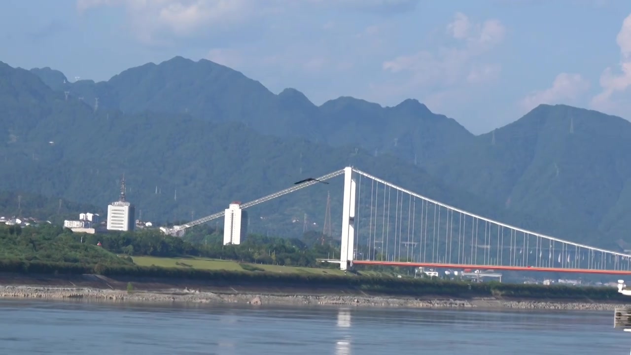 宜昌长江三峡老鹰翱翔的自然风景视频下载