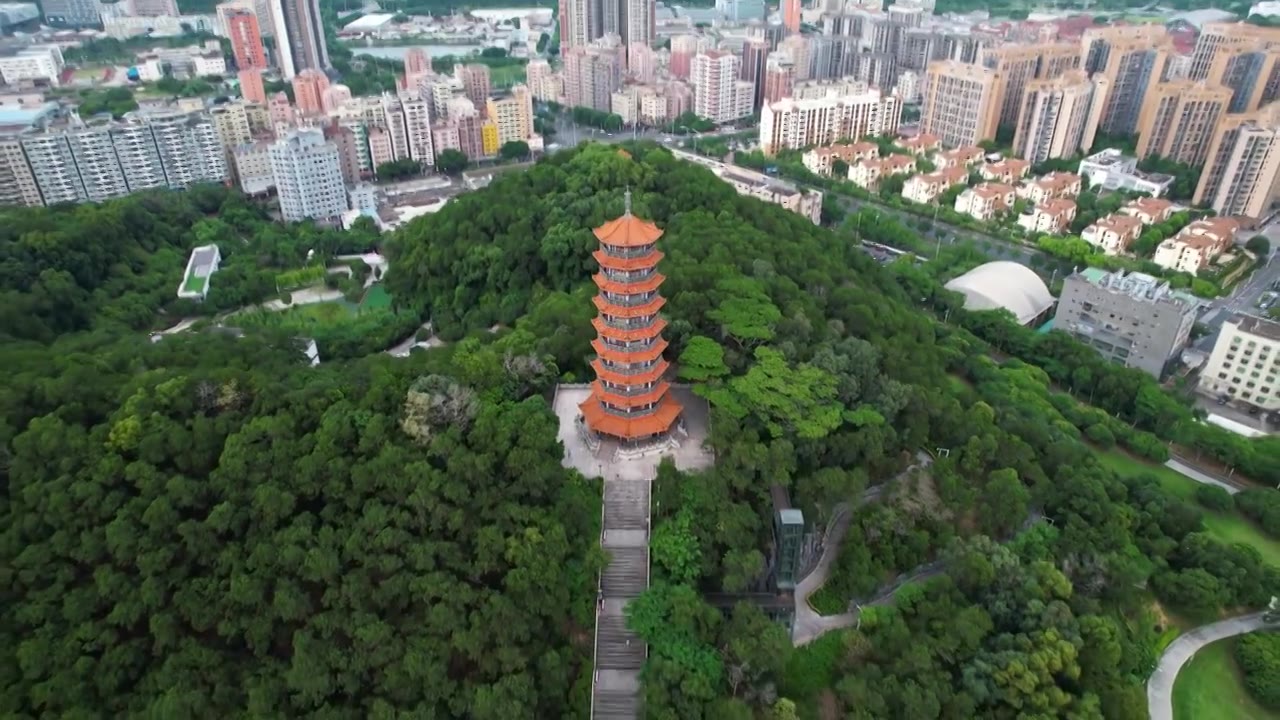 深圳光明区红花山公园航拍视频下载