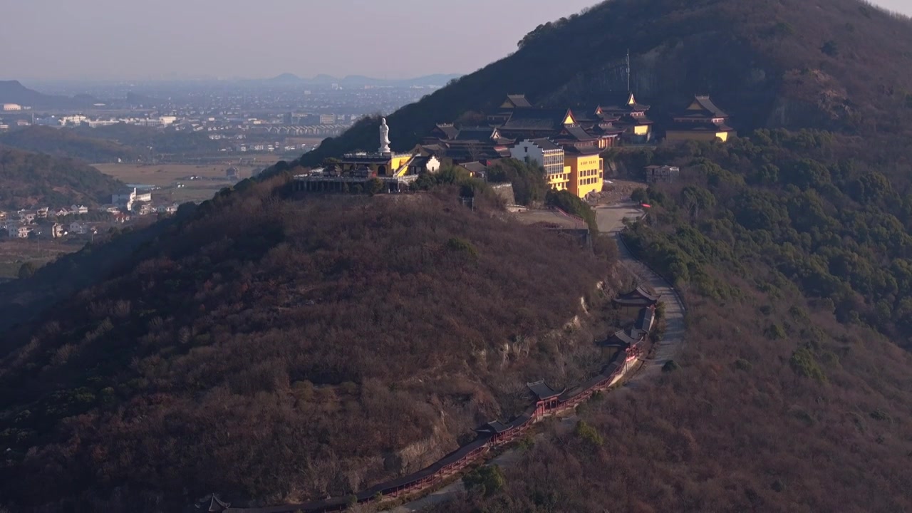 浙江省海宁市尖山观音寺视频素材