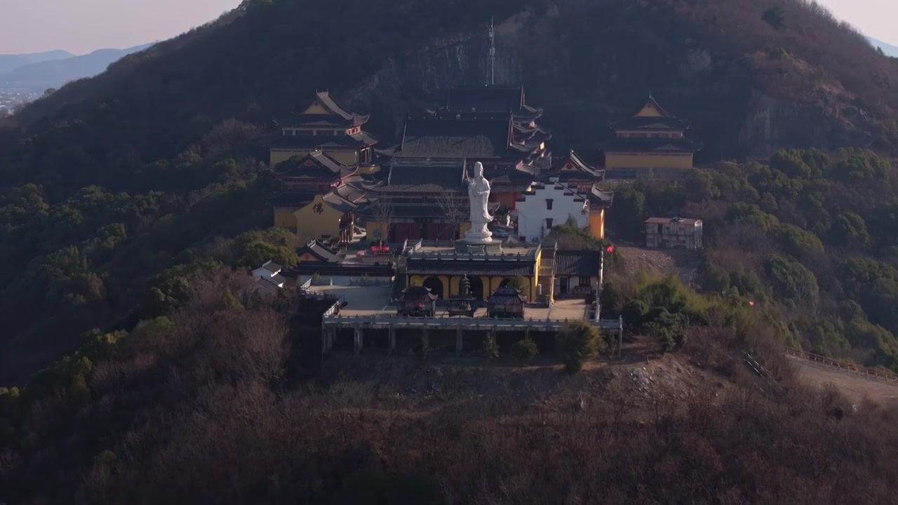 浙江省海宁市尖山观音寺视频素材