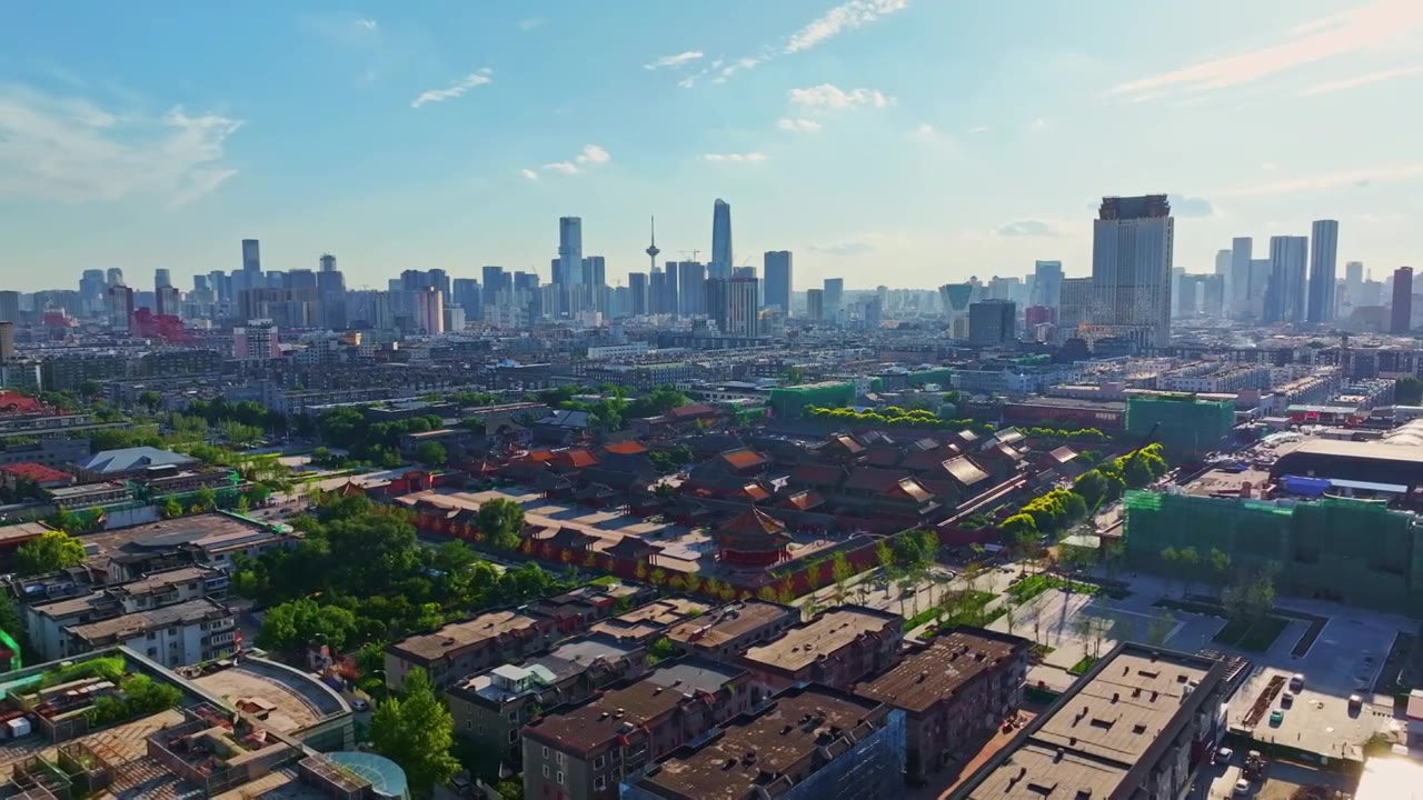 中国辽宁省沈阳市沈阳故宫航拍视频素材