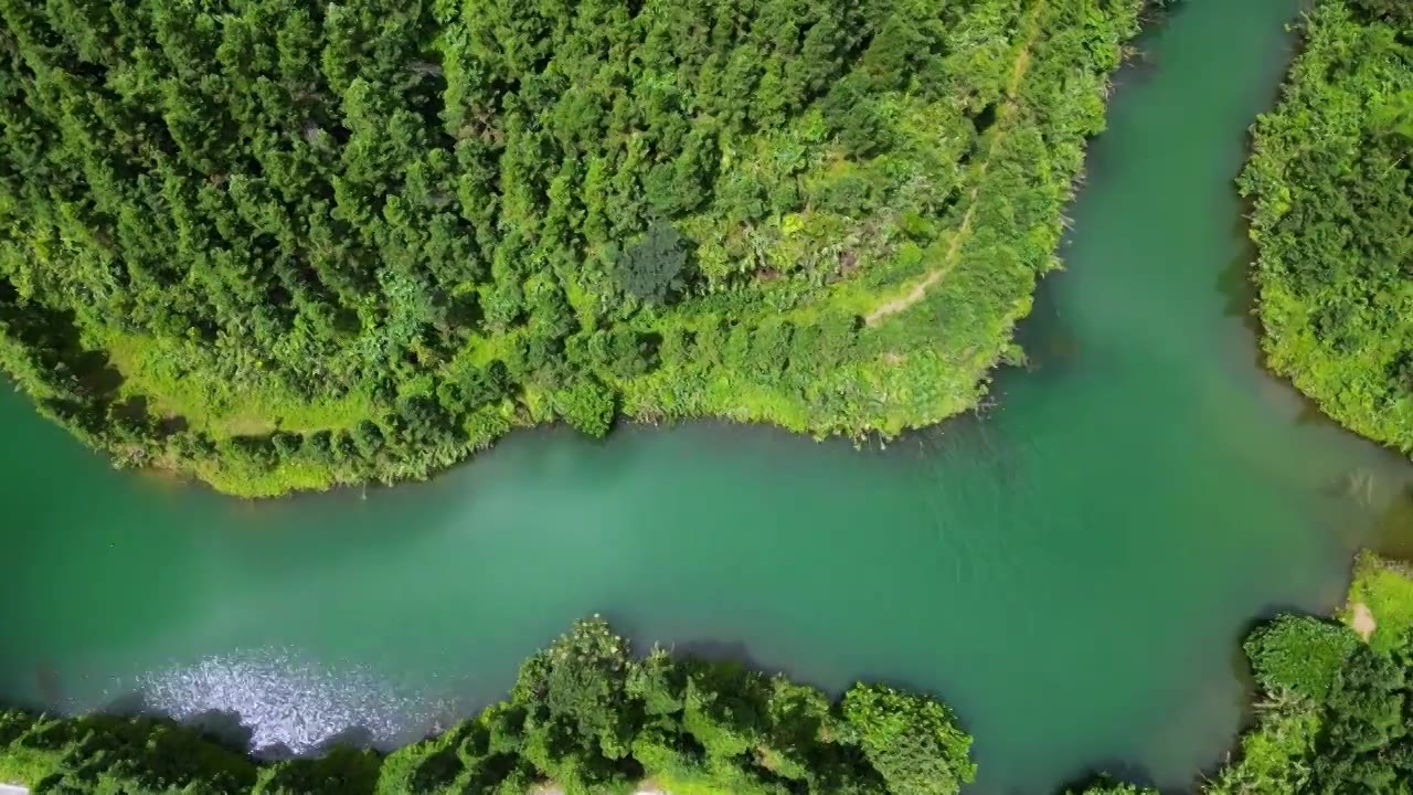 航拍清远笔架山林场根竹园水库自然风光视频素材