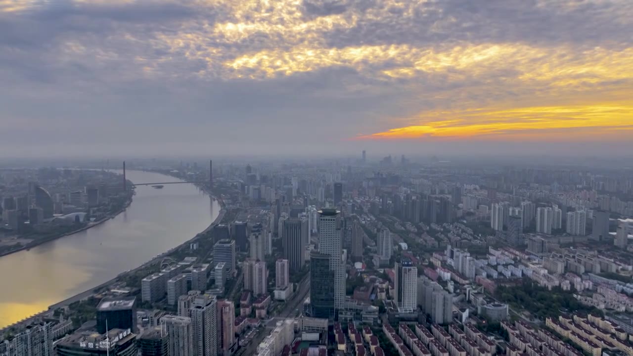 上海浦东黄浦江日出东方延时视频素材