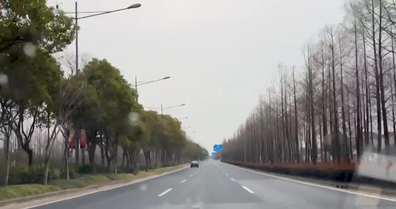 上海市崇明区-行驶在乡间道路上视频素材