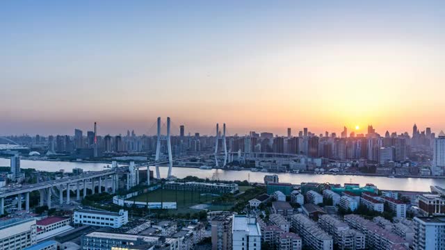 上海南浦大桥夜景-2视频素材