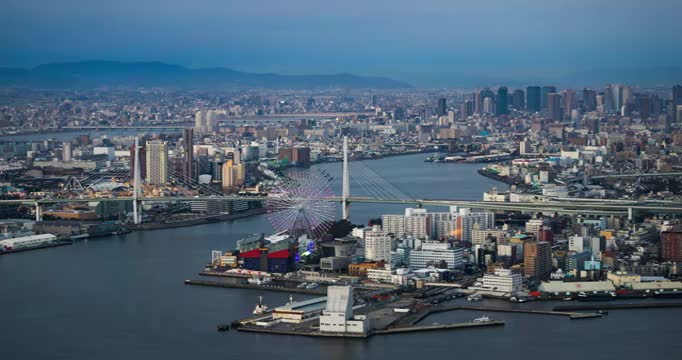 日本大阪摩天轮视频素材