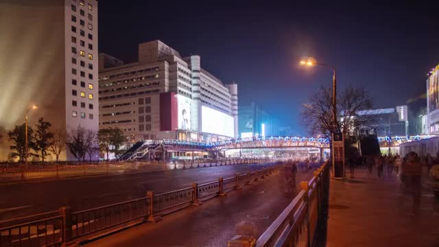 西单 4k 延时摄影 商场 黄昏 夜晚  著名景点 繁荣视频素材