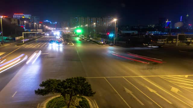 城市夜景车流延时视频素材