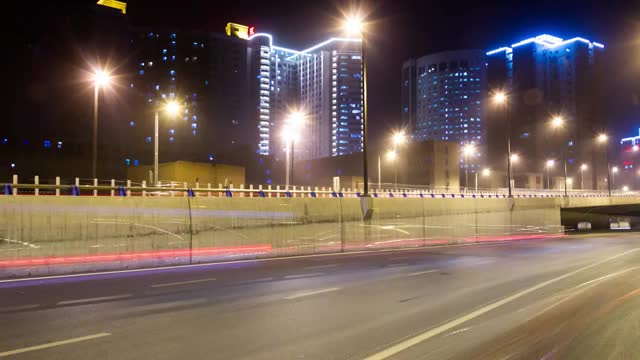 城市夜景车流延时视频素材