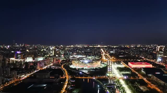 鸟巢夜景视频素材