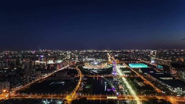 鸟巢夜景视频素材