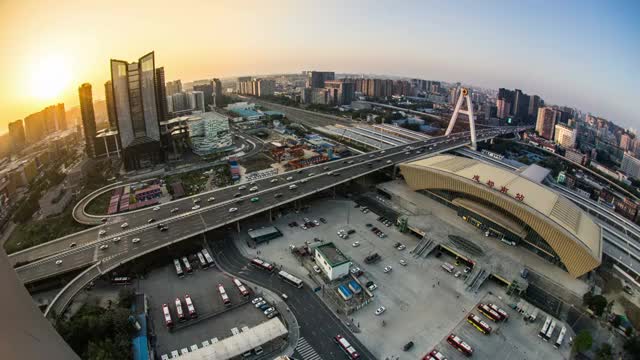 成都市火车南站延时视频素材