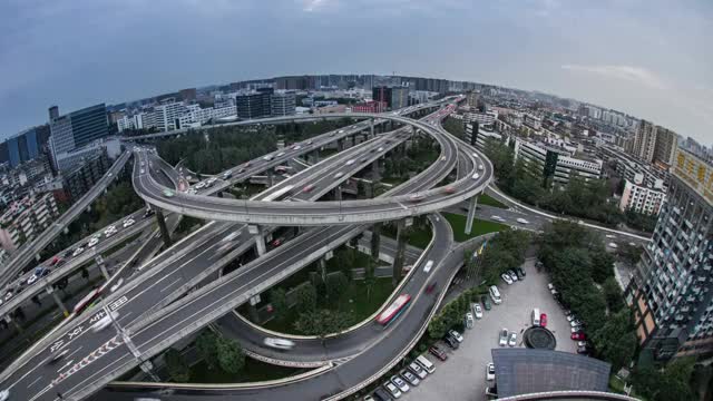 成都市永丰立交桥夜景视频素材