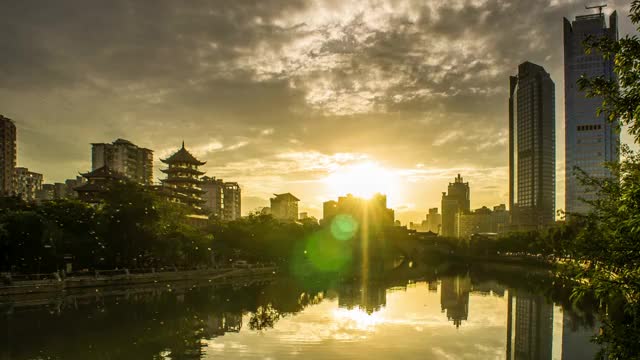 成都九眼桥廊桥夜景视频素材