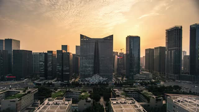 成都高新区依顿广场夜景视频素材