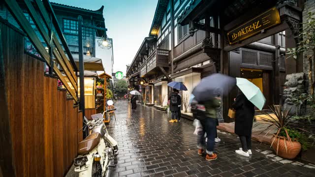 四川省成都宽窄巷子夜景视频素材