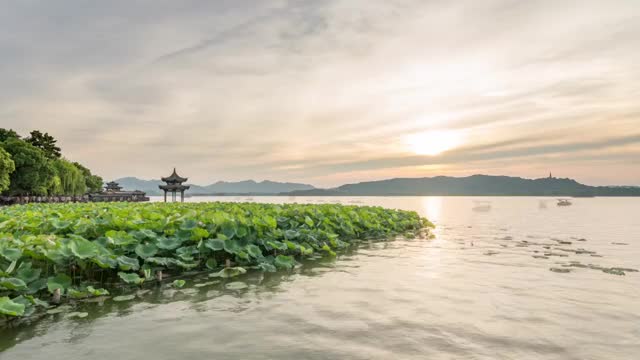 杭州集贤亭夏日延时视频素材