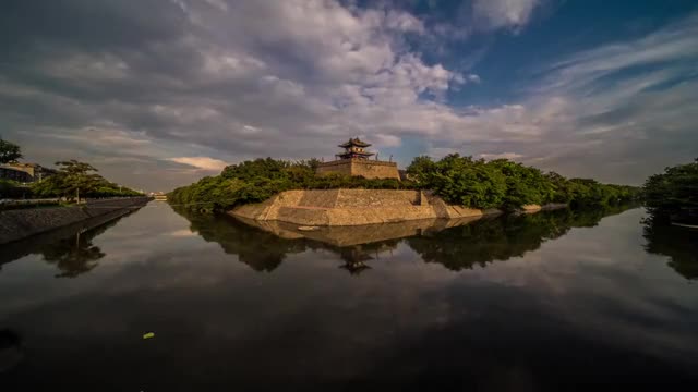 西安护城河角楼视频素材