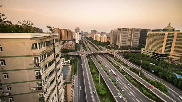 成都市立交桥夜景视频素材