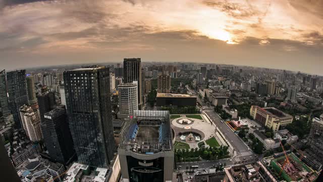 成都市天府广场夜景延时视频素材