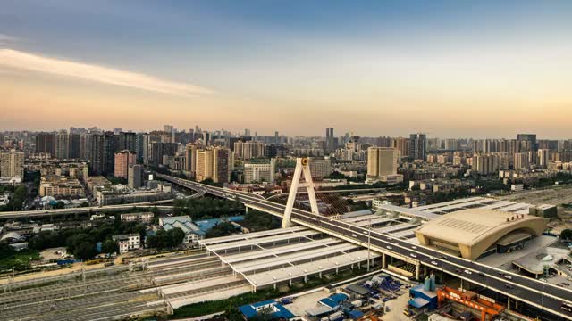 成都市城市夜景延时视频素材